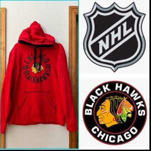 EUC Fanatics NHL Chicago Blackhawks bold red unisex hoodie size Large.